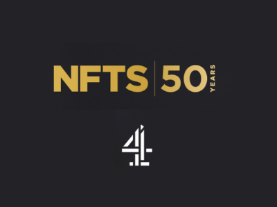 A plain black background with text that reads NFTS and Channel 4