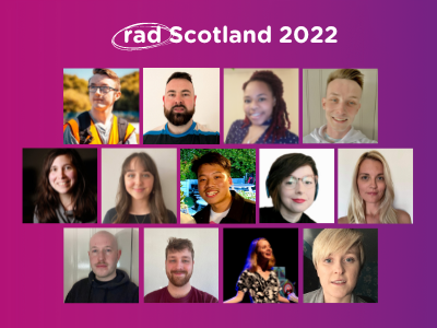 Headshots of the trainees with text saying rad Scotland 2022